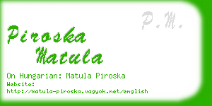 piroska matula business card